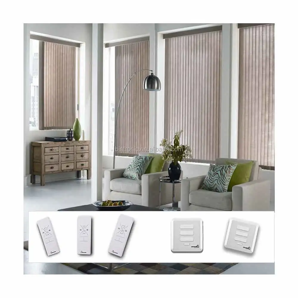 Bintronic Appliances for Home Interior Design Motorized Vertical Blinds Electric Office Door Blinds