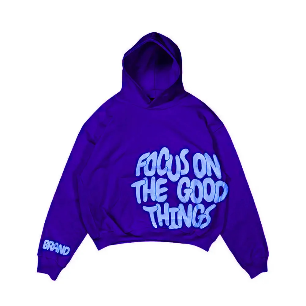 Unisex Hoodie Hot Sale US Size Men Hoodies Unisex Pullover 100%Cotton French Terry Plain Black Cut and Sew Men Hoodie