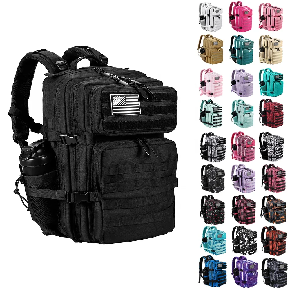 Mochila_Tactica Outdoor Travel Climbing Hiking Hunting 45L Waterproof Custom Molle Rucksack Tactical Backpack Bag
