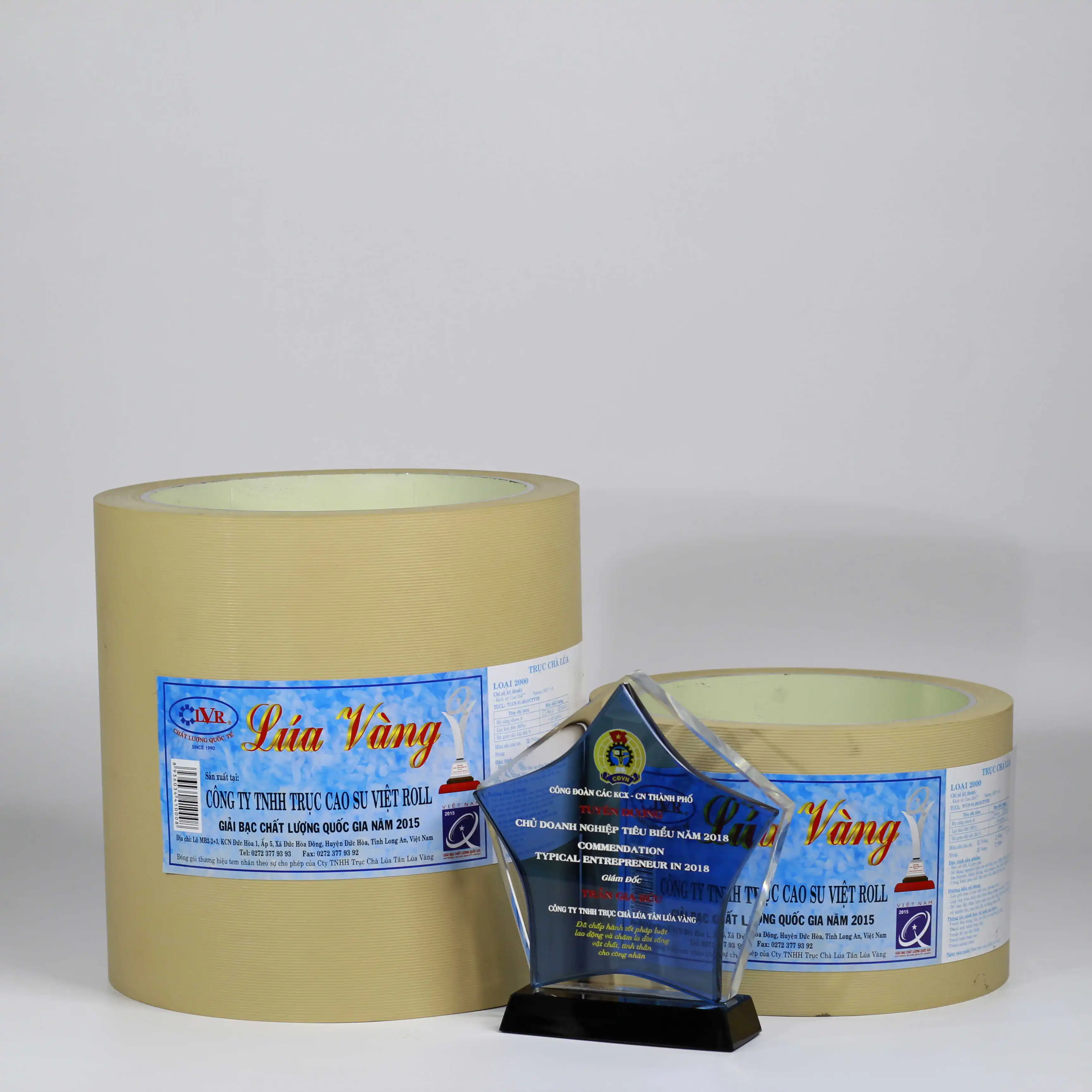 High grade in performance 20', 14',10', 6'  NBR Rice mill rubber rollers made in Viet Nam