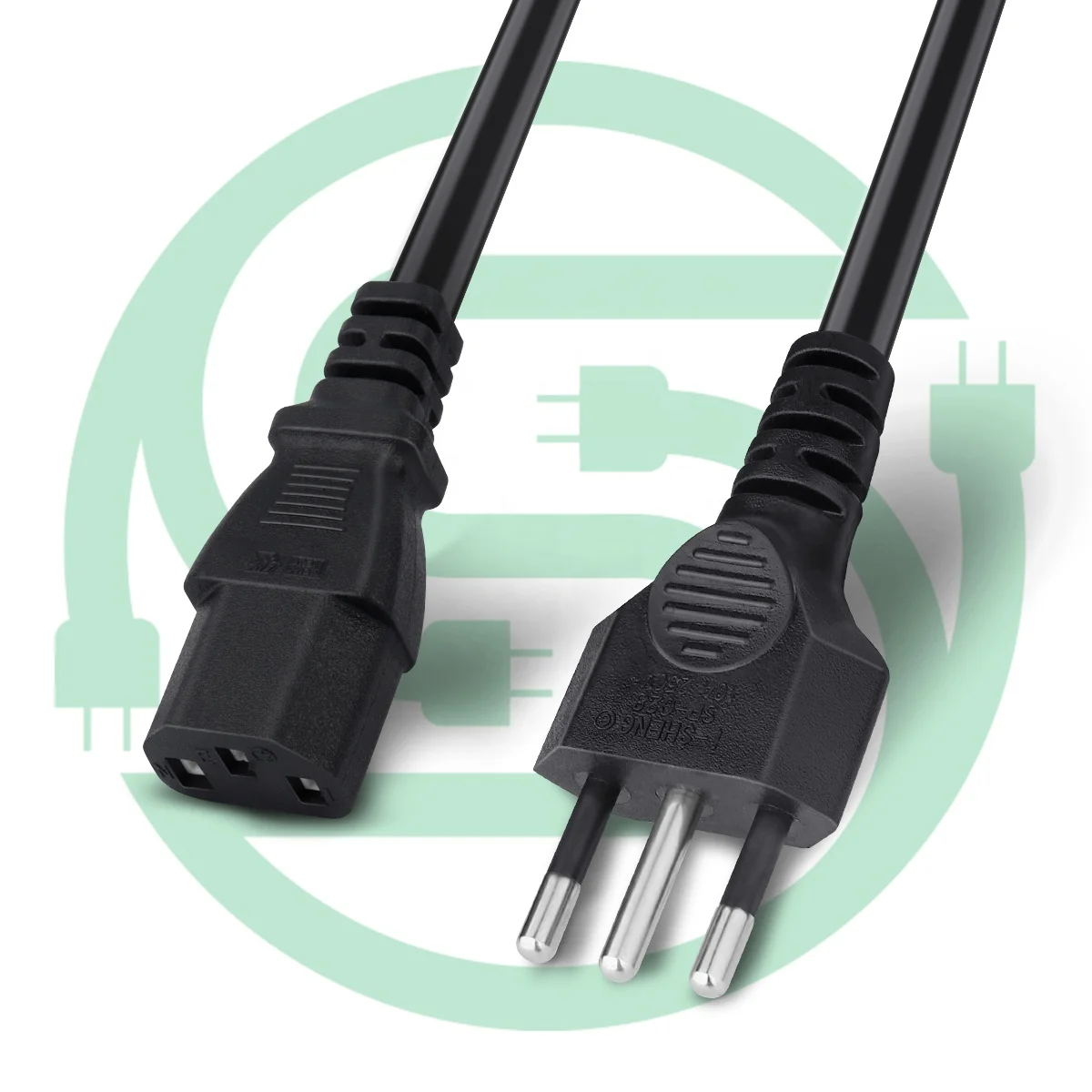 Factory hot sell Italy 250v 10A Power Cords 16 Gauge 3 pin Grill AC Cable Plug to IEC C13 Power Cord