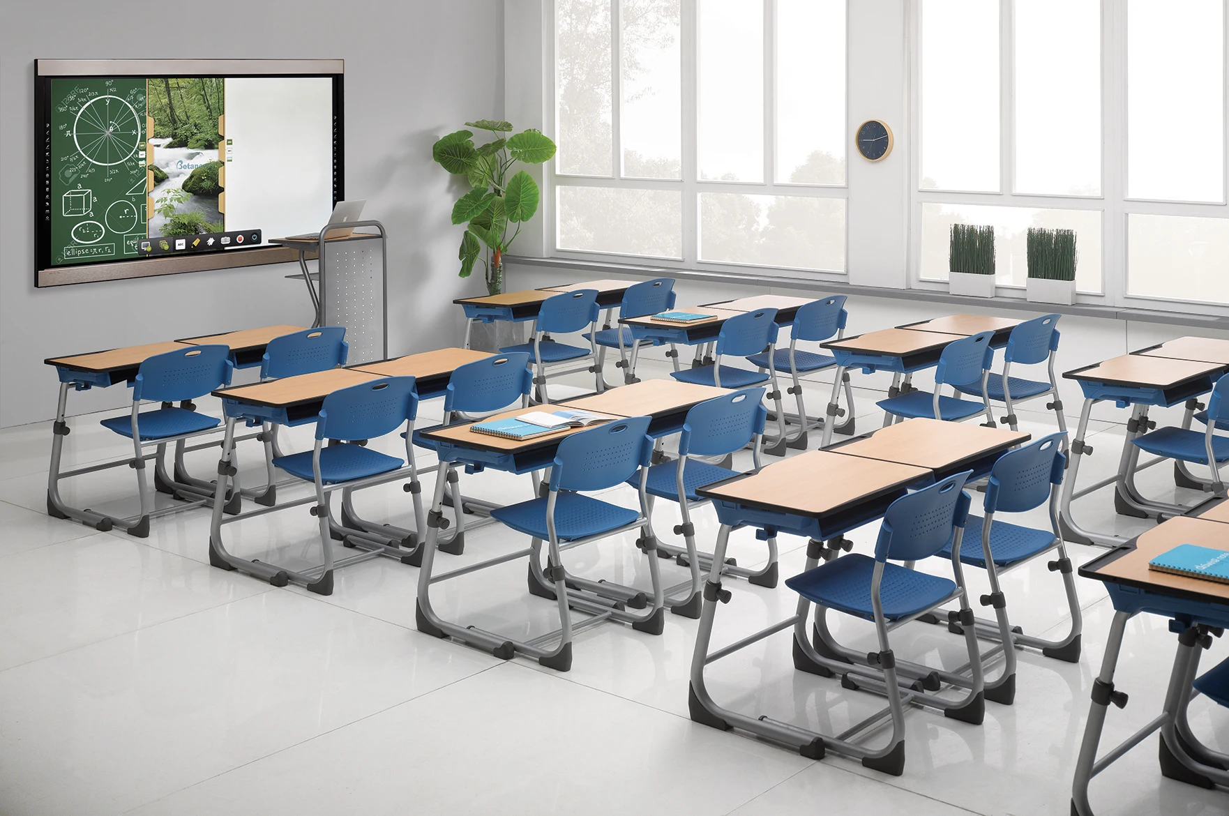 School Desk and Chair Made in Korea Height Adjustable Table and Chair Set for Students Classroom Furniture School Desk and Chair