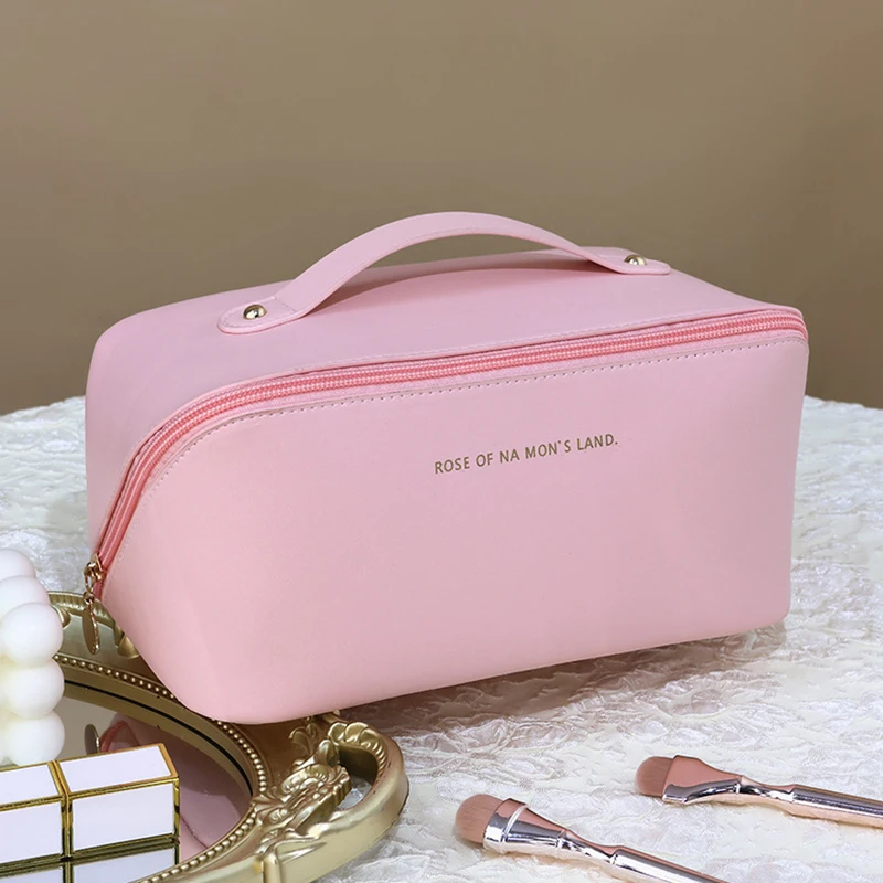 Large-Capacity Makeup Bag Leather Cosmetic Bag Women Multifunction Toiletries Organizer For Girl Travel Outdoor Activities