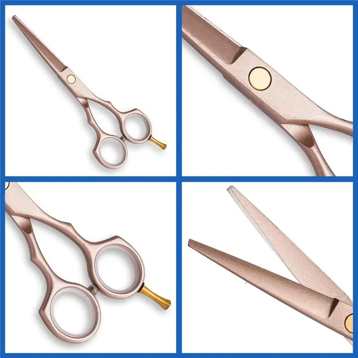 Professional 440C Stainless Steel Hair Thinning Scissors Free Sample Sharp Curved Straight Blades Hot Sale Barbers Beauty Tools