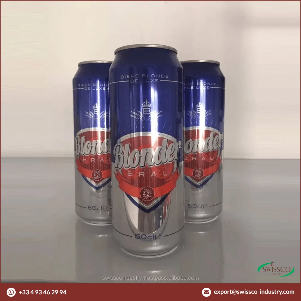 Wholesale Price Top Notch Quality Lager Type Blonderbrau Blond Beer Can of 50cl for Bulk Buyers