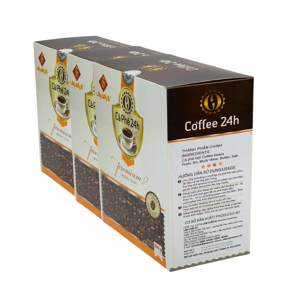 24H Coffee Use With Boiling Water With Packing In Box Made In Vietnam Factory Customized Packaging As Your Request