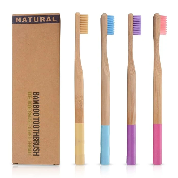 Wholesale Colorful Best quality 100% Biodegradable Bamboo Toothbrush Eco Friendly Biodegradable Recyclable Wood Toothbrushes