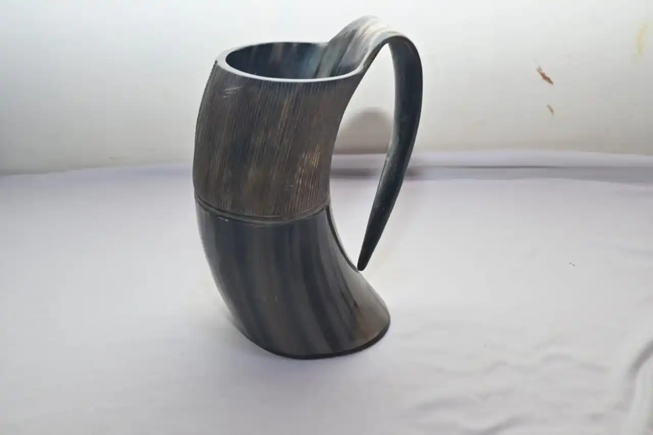 Best Quality Buffalo Horn Tumbler 1L Capacity Customizable India Viking Horn Mug Tankard for Club Parties for Coffee Accessory