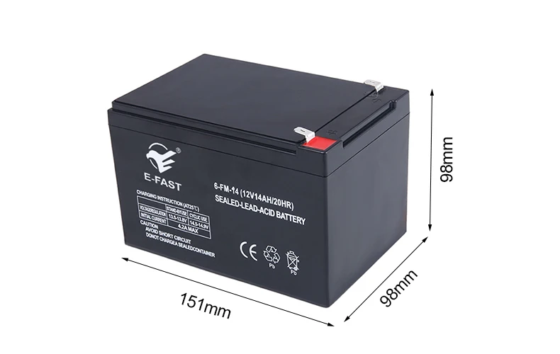 E-Fast OEM sealed battery 12V14Ah lead acid battery AGM maintenance free battery for UPS security system children toy car