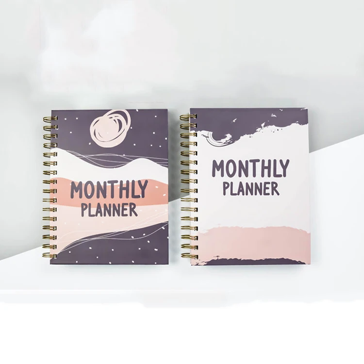 Hard Cover Notebook Custom A5 2024 Planner To Do List Planner Travel Journal Notebook With Spiral Binding