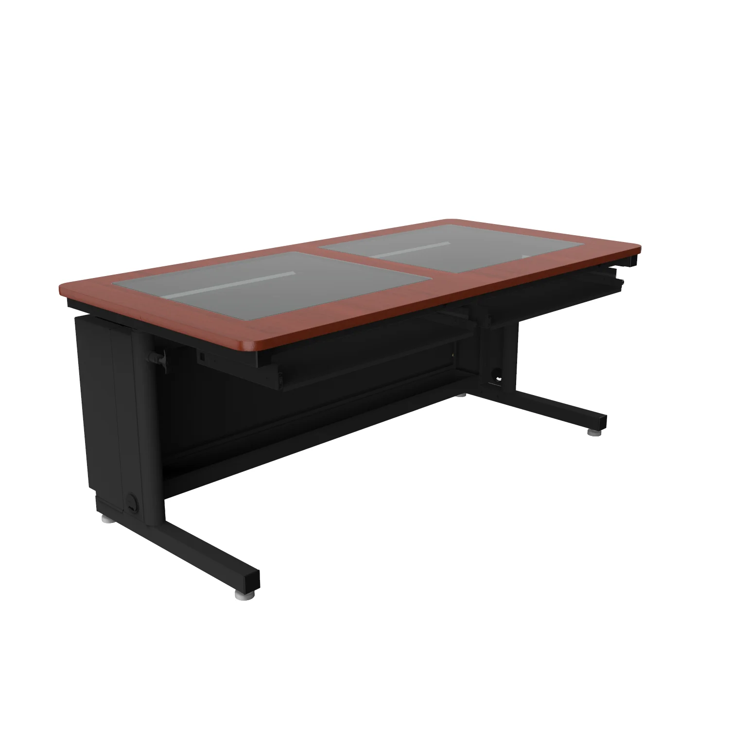 VersaDesk Downview Height-Adjustable Computer Table Black/ Cherry
