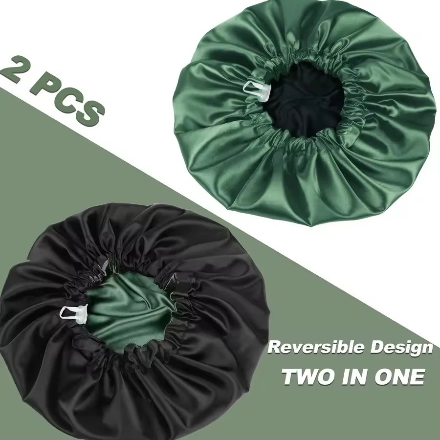 Wholesale Custom Logo Label Silk Satin Bonnets and Hair Wraps Women Lined Turban Cap