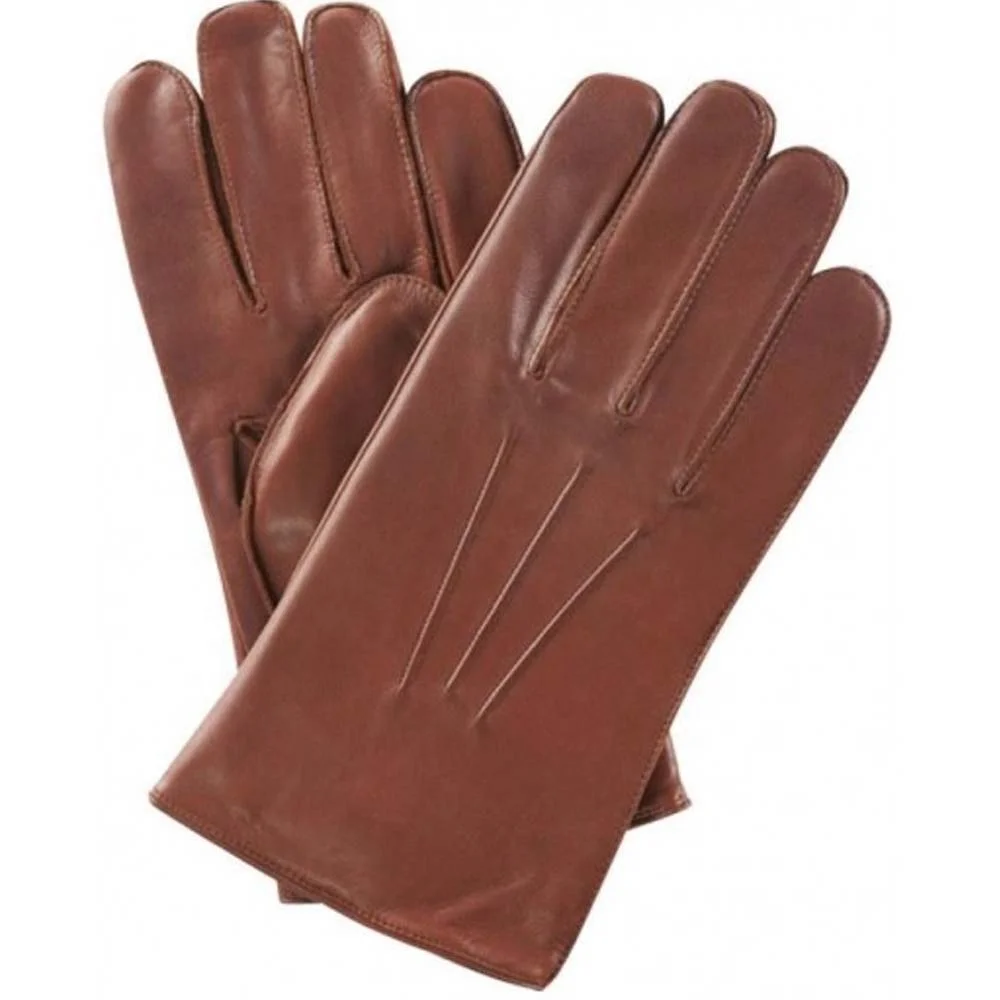 High Quality Brown Warm Winter Driving Sheepskin Leather Work Gloves for Men Women Plain Style Color Feature