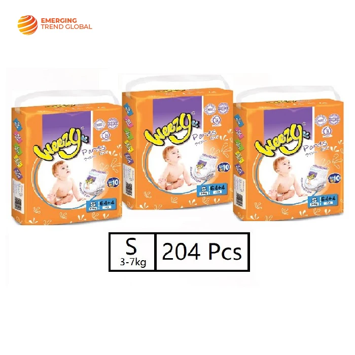 Good Quality Hot Selling 3-25KG Weezy Disposable Baby Diaper Pants With Soft Fluff Pulp Material Breathable Diapers For Baby Use