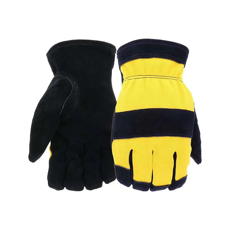 100% High Quality Anti-Slip Synthetic Leather Work Safety Gloves Heavy Duty Mechanic Driver Hand Protection with Latex Coating
