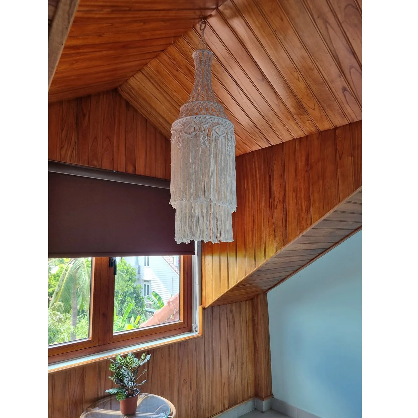 Handmade Macrame Wall Decor Eco-friendly Natural Vintage Yarn Cotton Fiber Bohemian Fabric Wall Hangings Clock