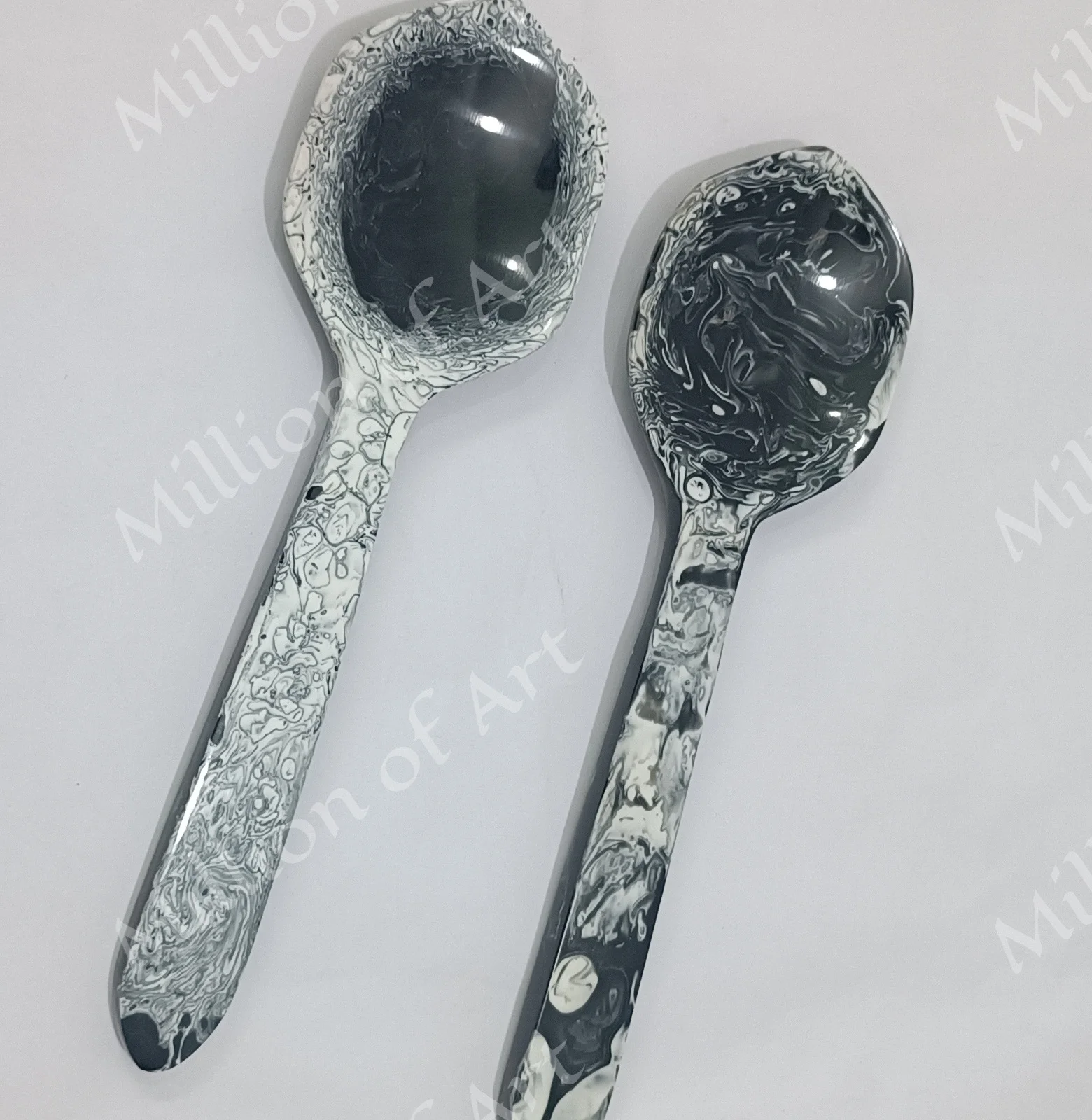 Salad Server High Quality Resin Salad Servers With Best Quality And Design Black and White Combination