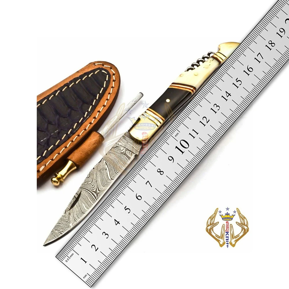 Camping Cutter Outdoor Hunting Survival Folding Tactical Knife Process Damascus Steel Pocket Knife With Clip