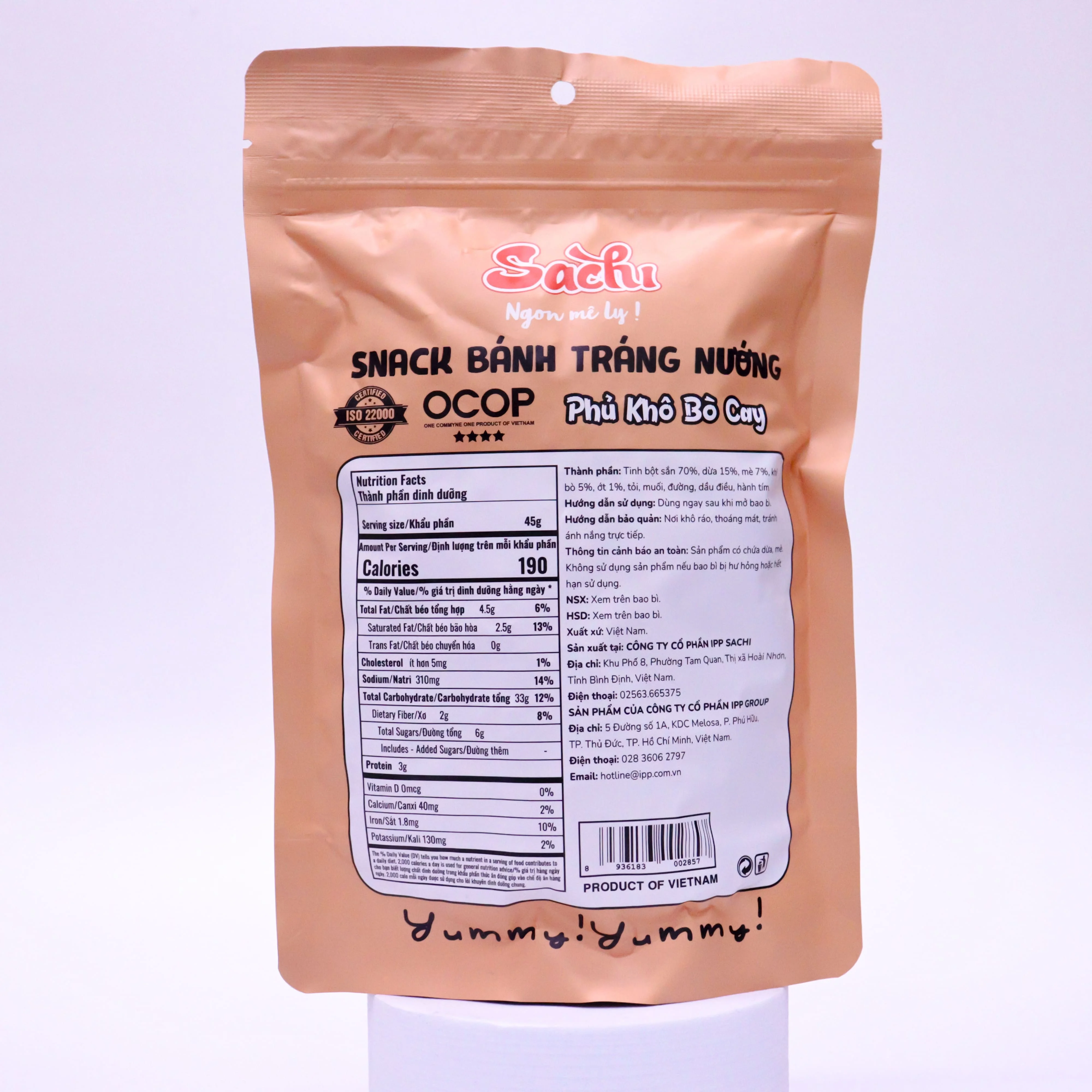TOASTED TAPIOCA CRACKER WITH DRIED BEEF - Grilled Beef Snack  - SACHI The best wholesaler for Vietnamese Specialties