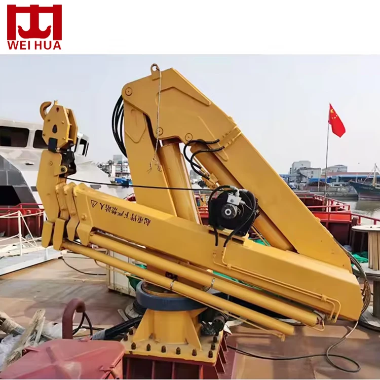 small 1 ton marine deck crane China knuckle boom crane truck mounted 3 ton 5 ton price