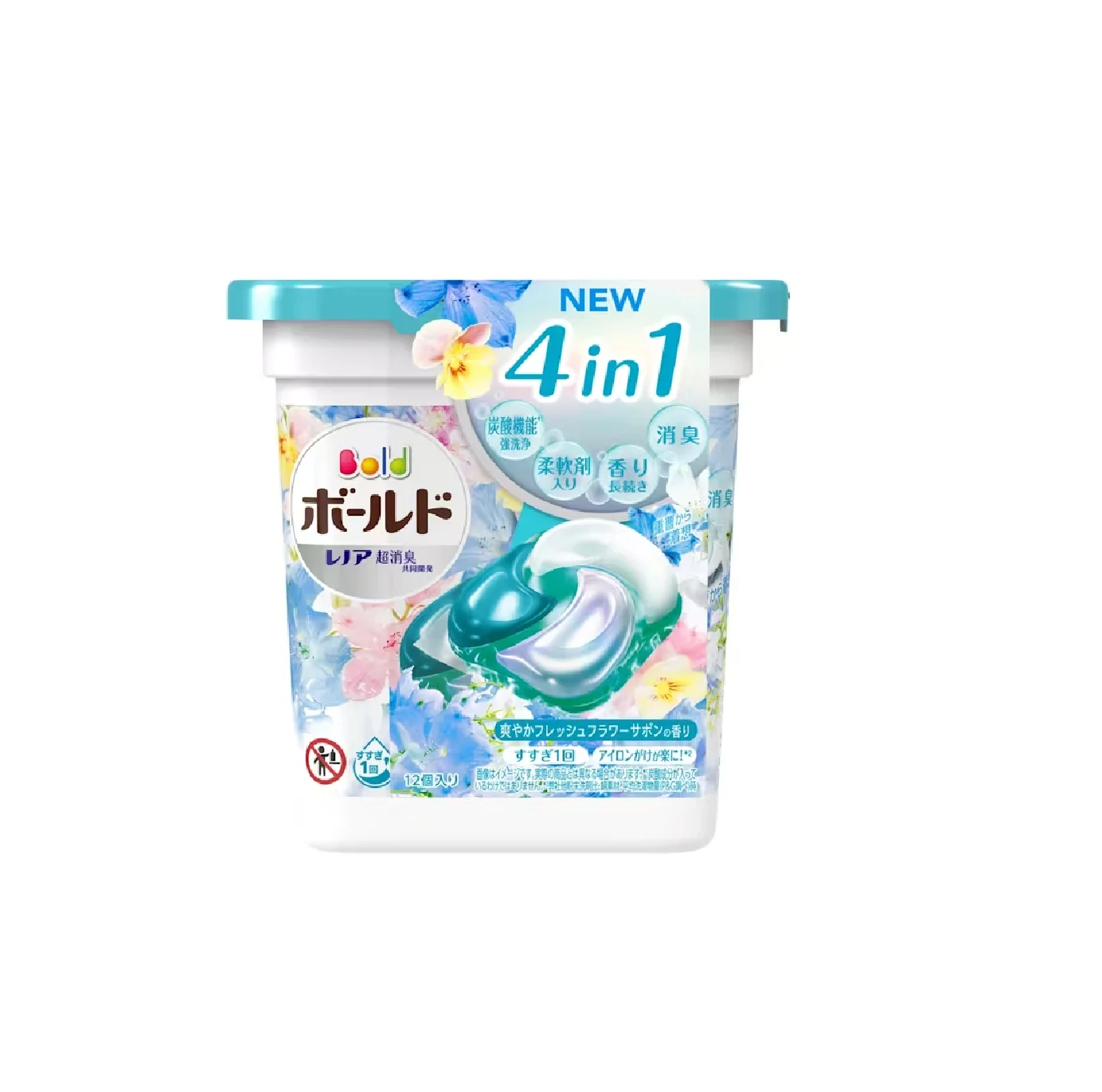 High quality 4 in 1 Bold Gel Ball Fragrance Laundry Detergent Pods Premium Clean Original Container 12 Pieces made in japan