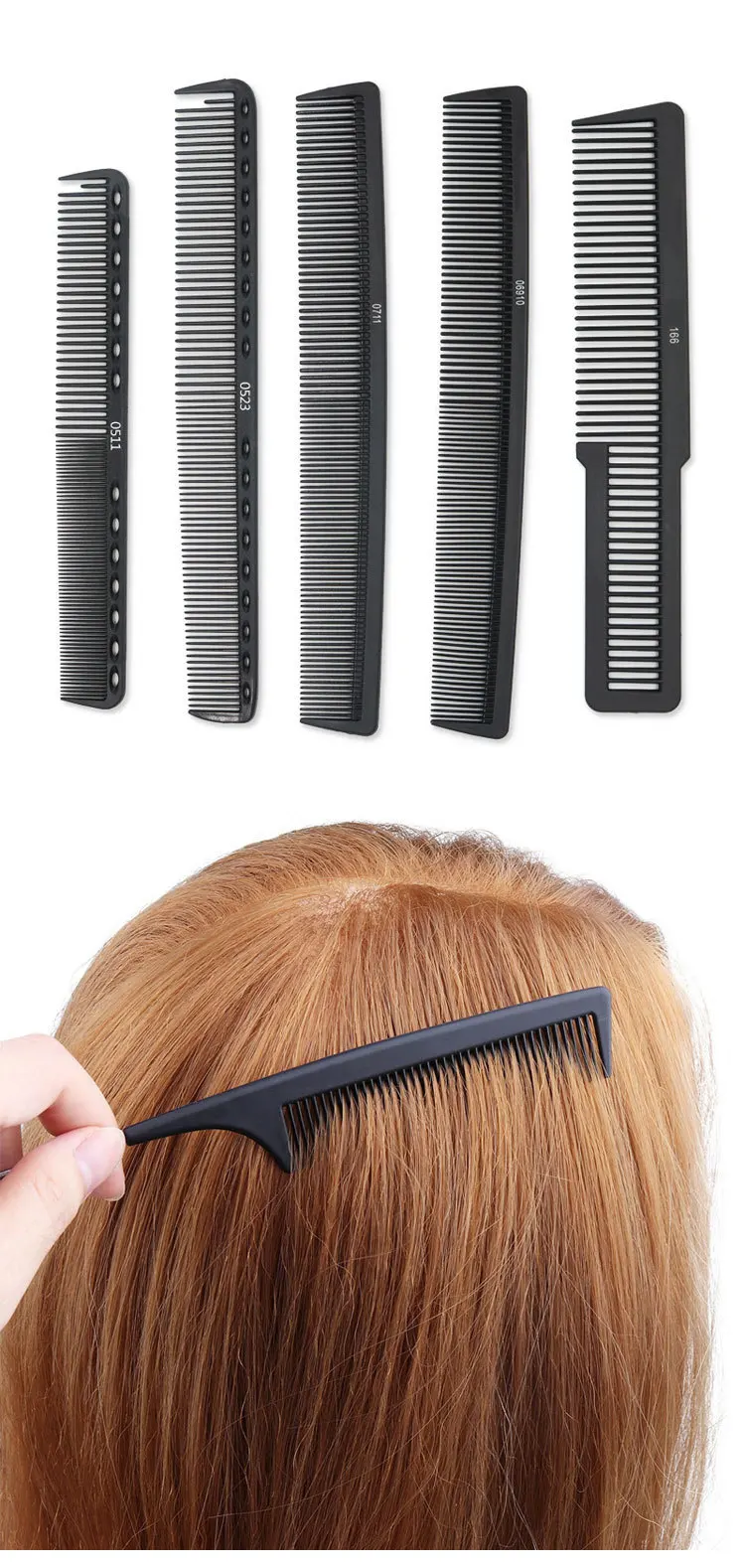 Barber Professional Styling Tools Hair Styling Hair Cutting Comb Anti Static Carbon Fiber Comb