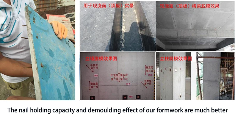 China Manufactory hot sale 18mm Forms Shuttering Plastic Formwork For Concrete Slab