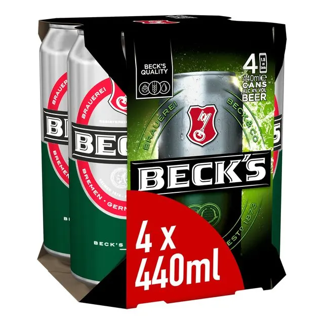 Упаковка насыпью 5% спирта Becks без 0.3% пивных бутылок 330 мл для