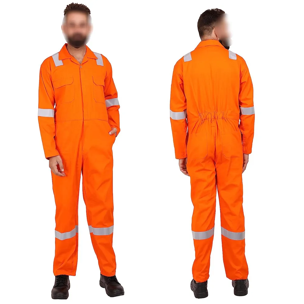 Orange Color Work Wear Safety Suits Best Design Long Sleeve Men Wear Working Safety Suits By KEEM BROTHERS