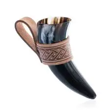 Amazing Beautiful Look Drinking Horn Mug With Stand Trending Natural Buffalo Viking Horn Mugs Most Popular Decorative Beer Mug