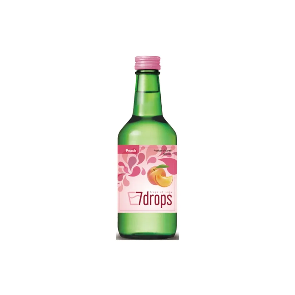 Высококачественный чистый вкус, самый продаваемый корейский спирт-7 капель Soju, оригинальный свежий Alc. Soju с ароматом персика 16% 360 мл x 20