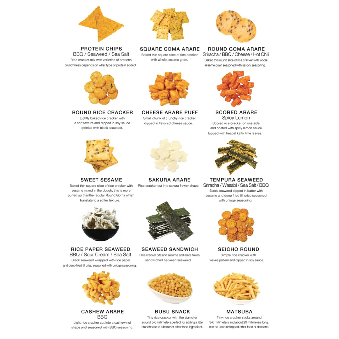 Zain Ajintai дзен рисовый крекер Смешанная форма вкусные снэки попкорн мягкий пакет OEM сладкий Trans Gluten упаковка улыбка принимается особенность