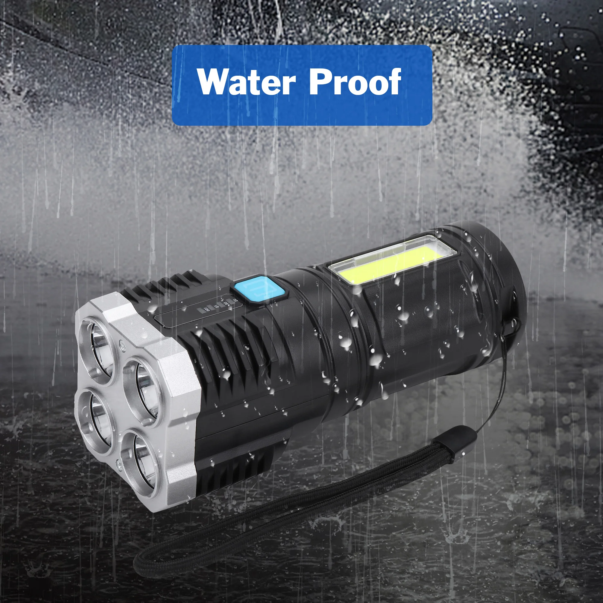 Super Bright COB LED powerful Flashlight Searchlight lampe torche linterna Rechargeable long range Led Flashlight torch Light