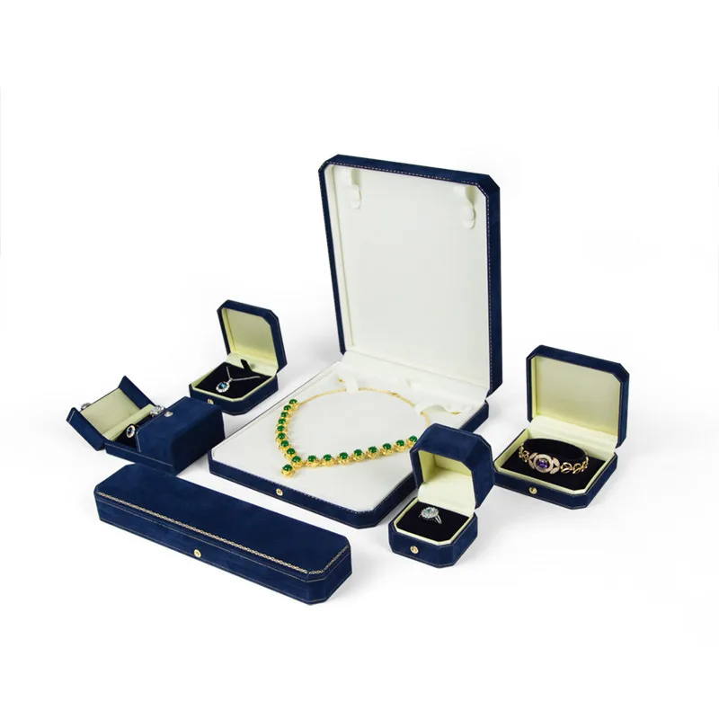 Annaigee Custom Octagon Velvet Jewelry Box Packaging Ring Pendant Bracelet Jewellery Box