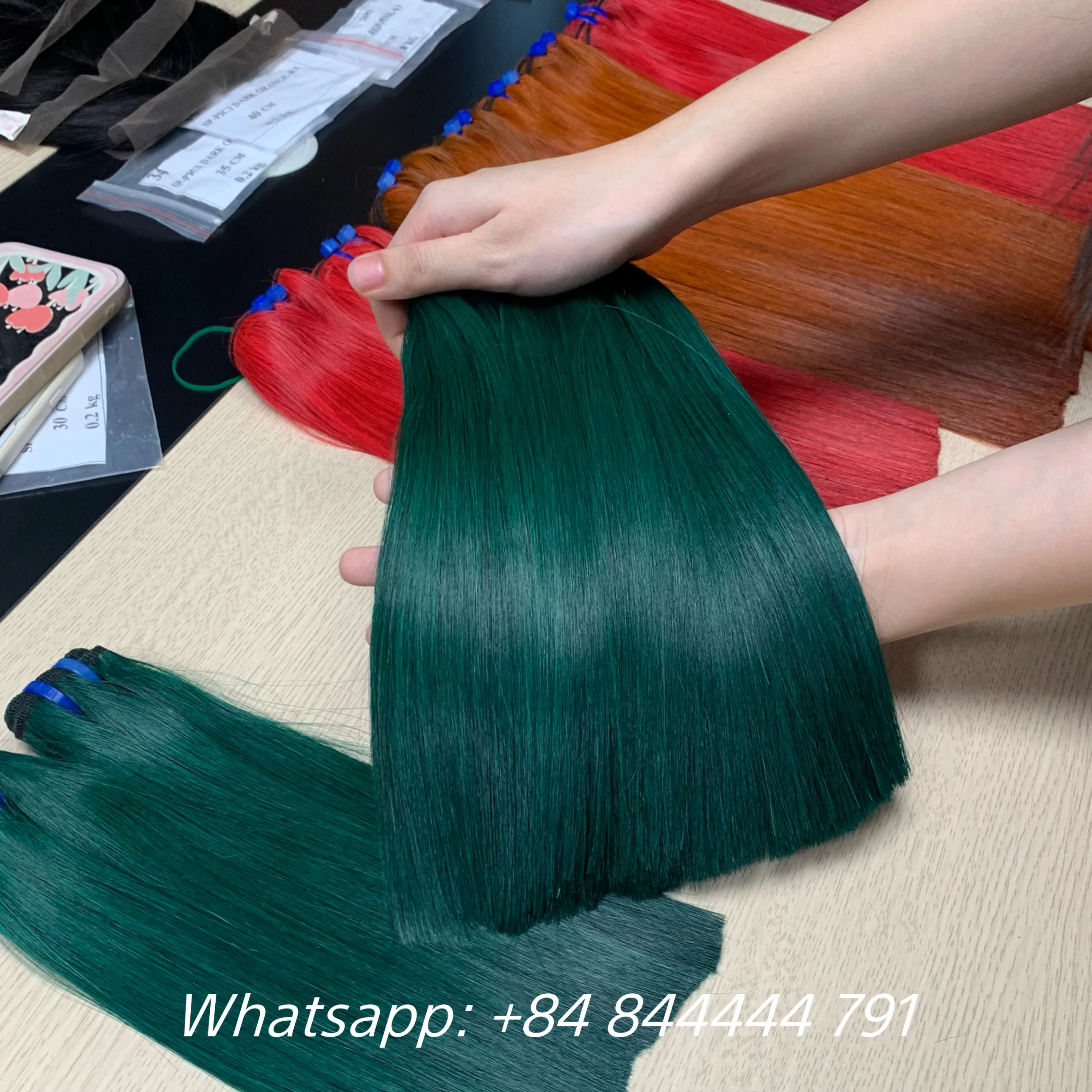 Цветные прямые человеческие волосы на заказ необработанные вьетнамские шнуровке спереди
