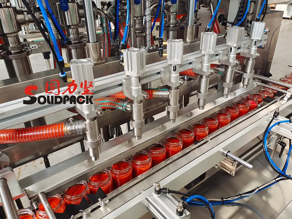 Solidpack maquina de tapado de salsa de tomate ajo llenadora de 2 litros