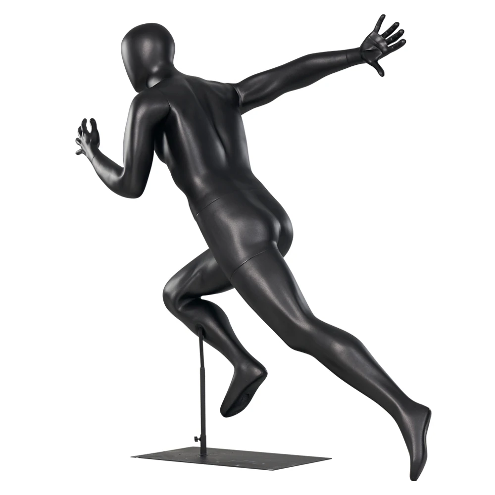 Black Full Body Running Muscular Men Sport Mannequin For Sale