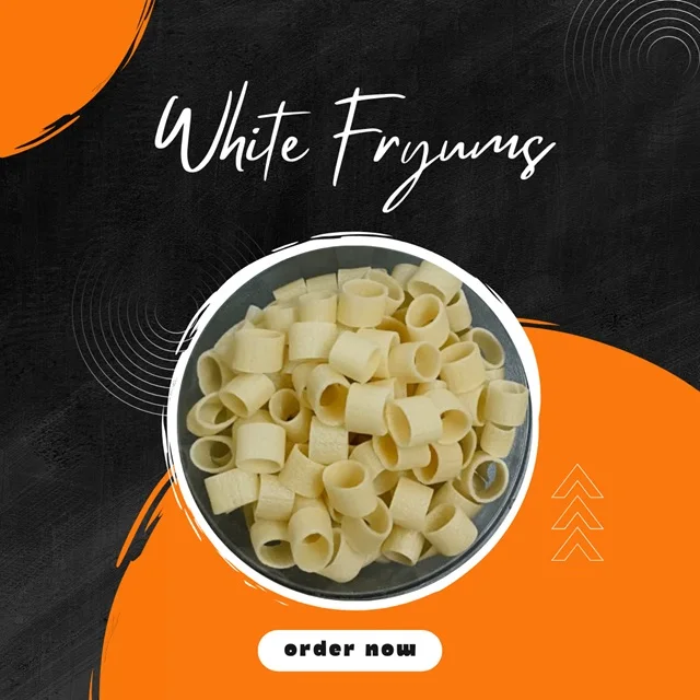 White Unfried Fryums Grain Snacks Delicious and Healthy Snack Food
