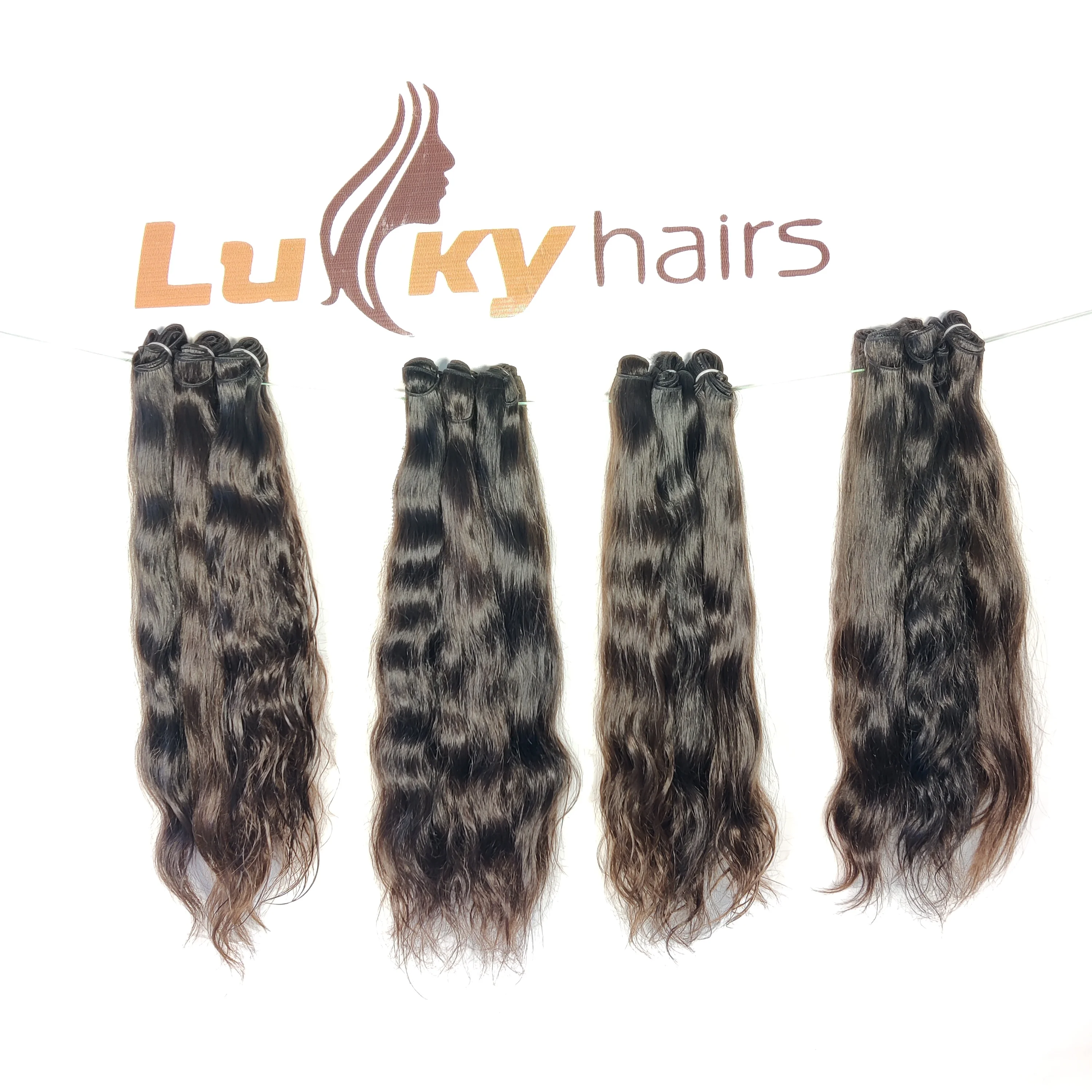 Wholesale cheap price Indian human Hair Extensions Wavy Weave Bundles One donor Raw Virgin Unprocessed Human Hair