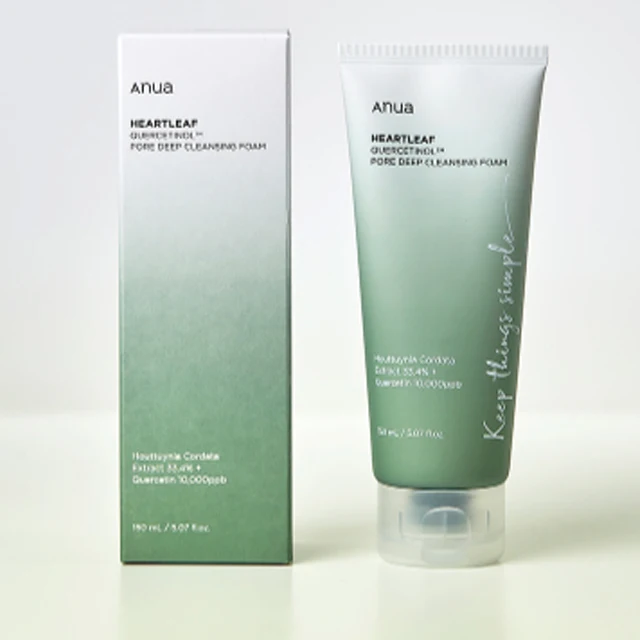 100% Original From Korea ANUA HEARTLEAF QUERCETINOL PORE DEEP CLEANSING FOAM Korean Skincare Hyaluronic Acid Face Wash Acne