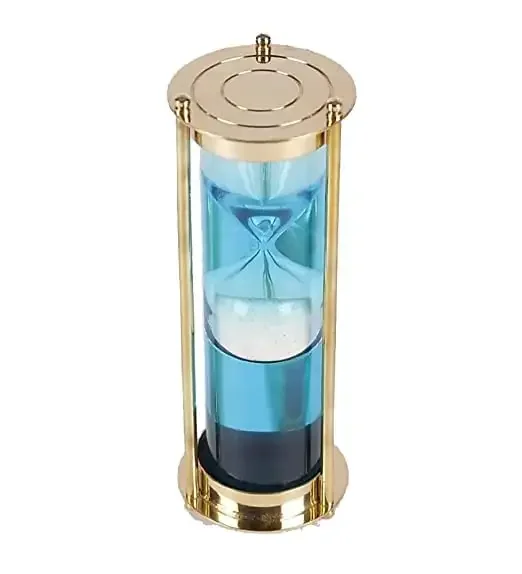 latest design shiny polished Sand Timer Antique Nautical Hourglass Brass frame count down Glass for gift