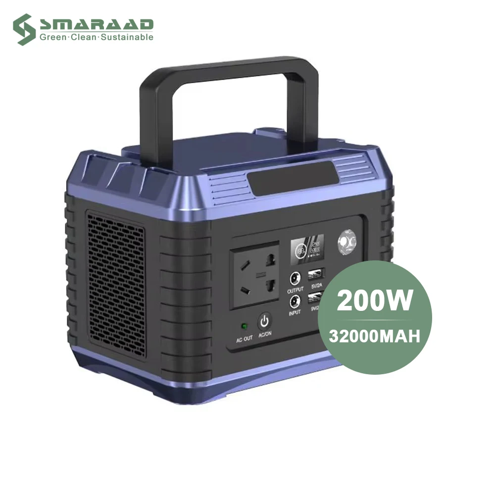 200 Watts Portable Power Station Solar Generator Backup Pack Modified wave portable power system
