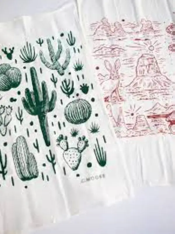 Recycle Cotton Embroidery Tea Towel Custom Logo Canvas Table Cloth Water Absorb Canvas Cotton Embroidered Home Textile Towels