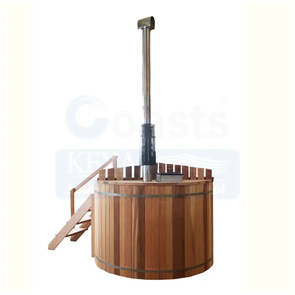 Affordable Stainless Steel Hot Tub Barrel Wooden Hot Tub with Fire Heating for Resorts