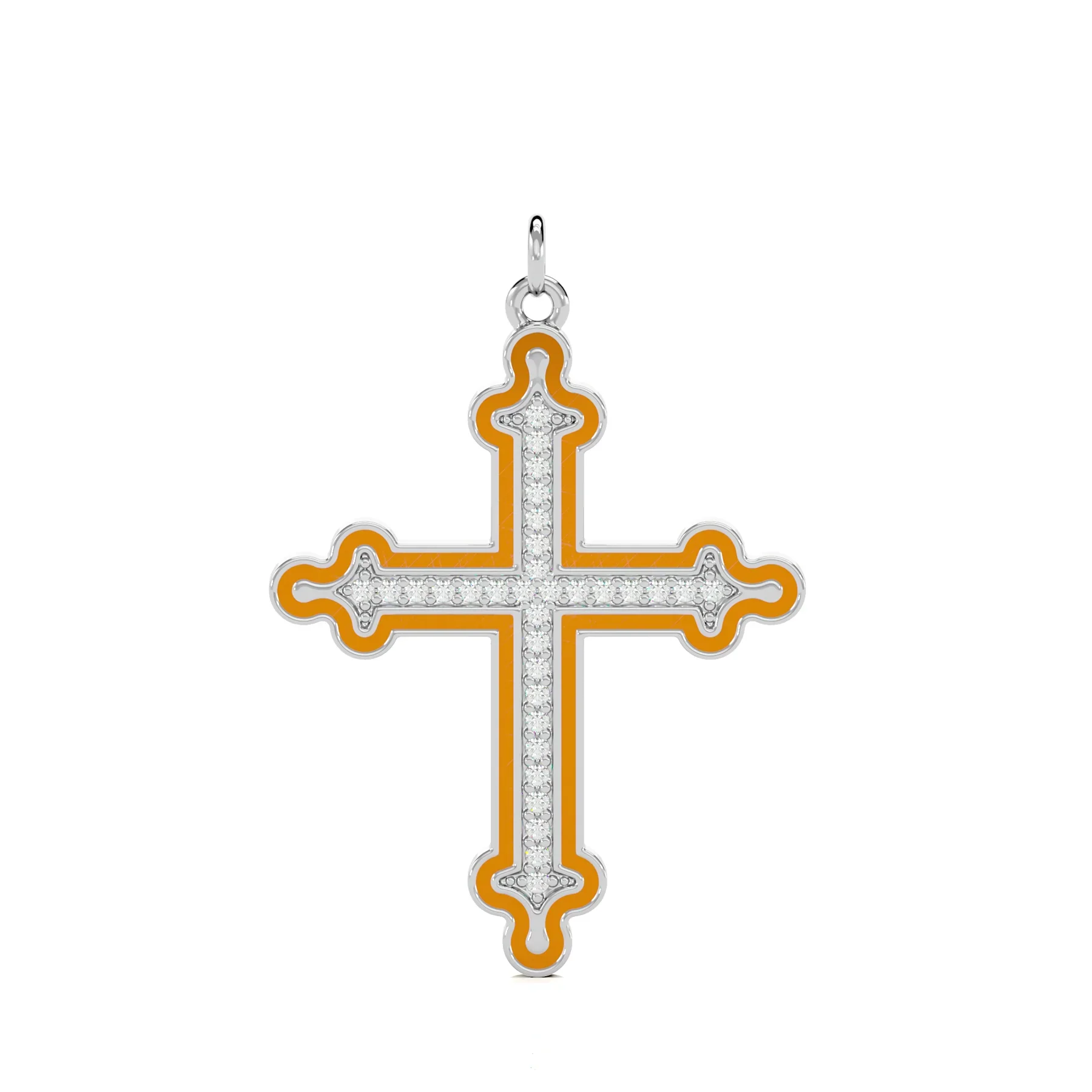 Luxurious Design 18kt Pure Gold & 100% Natural Diamond 3 Cross Charms Chain Pendant Necklace For Mens & Women Anniversary Gift
