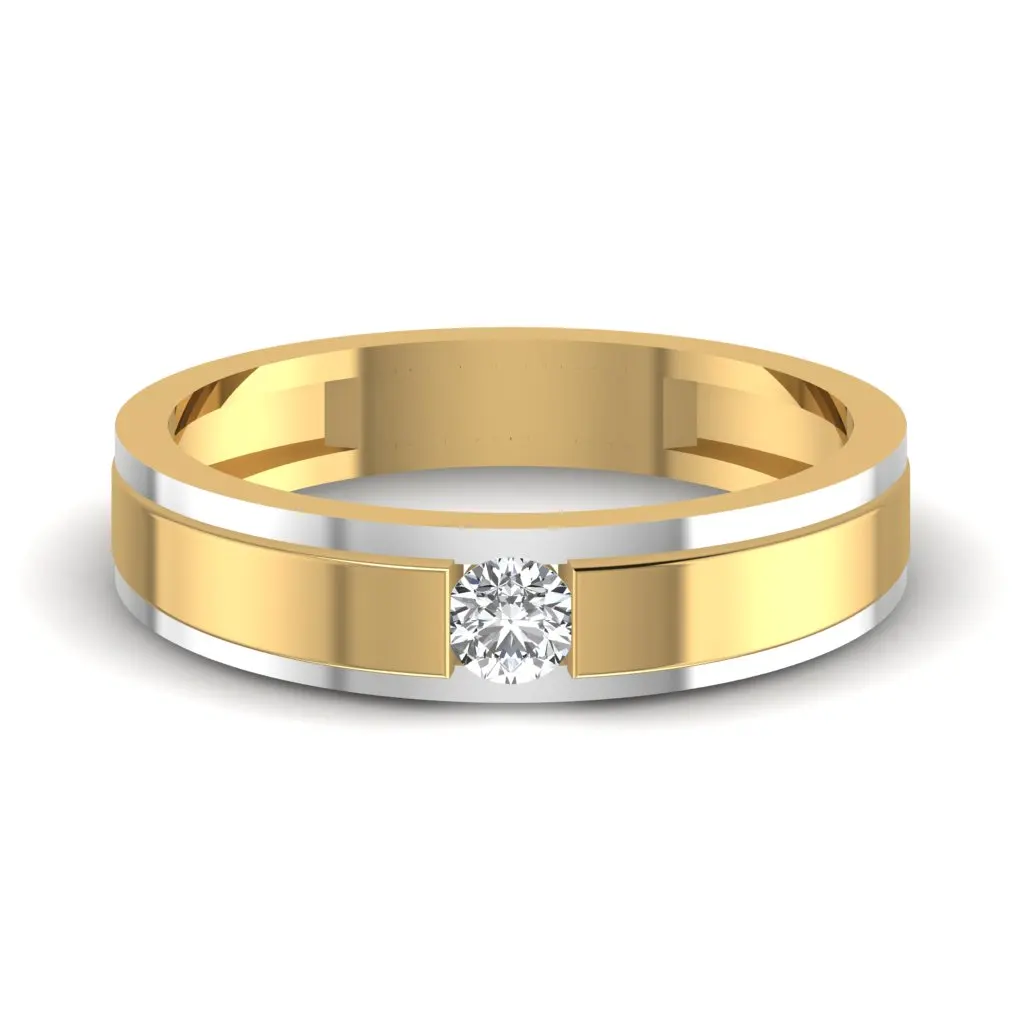 Solitaire дизайн натуральный бриллиант однотонное в 14KT желтое розово-белое золотое кольцо для мужчин