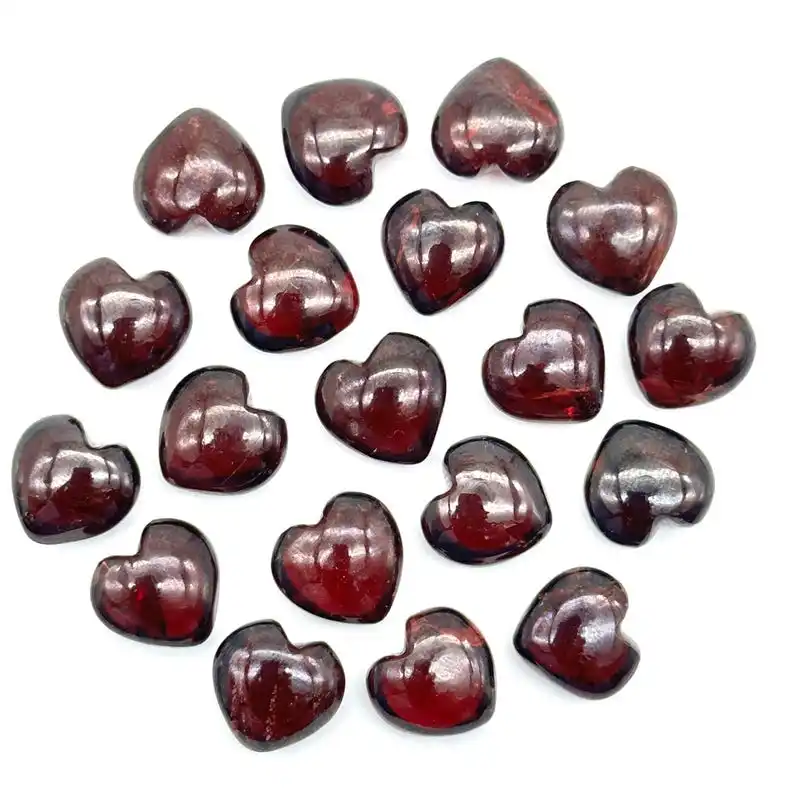 Natural Red Garnet Smooth Heart Shape Carved Gemstone Beads 12mm Fancy Carving Beads for Jewelry Making At Wholesale Bulk Price