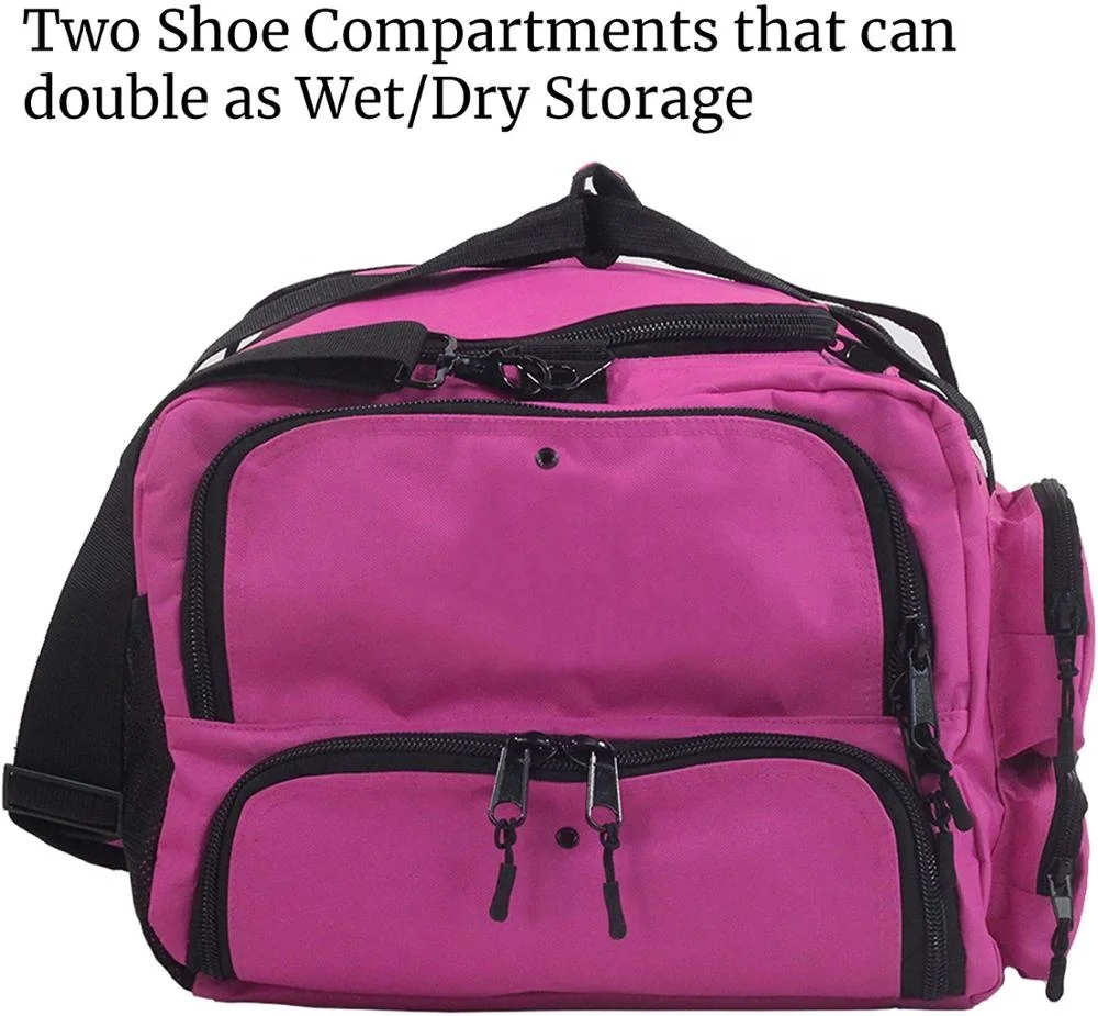 Customized Pink Large Capacity Waterproof Tote Large Canvas Travel Duffel Bag Customized Pink Duffel Bag Backpack