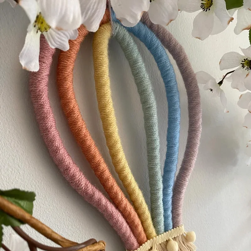 Hot Sale Macrame The Hot Air Balloon Bow Wall Decor, Boho Nursery Baby Room Vietnam Supplier