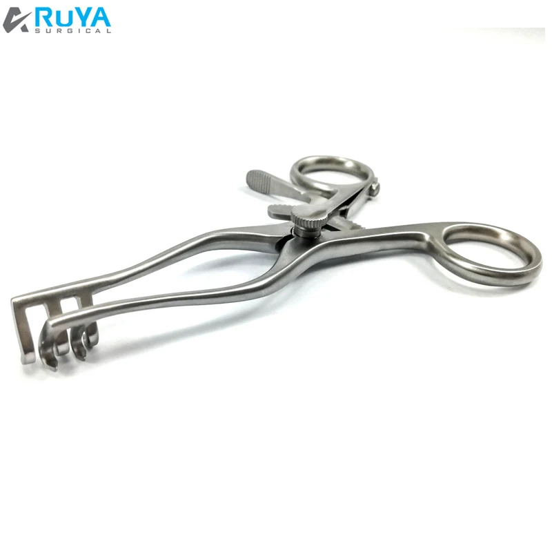 Stainless Steel WEITLANER Retractor 3x2 Prongs, Dilators Mastoid Retractors Adjustable & Automatic Fixation Hook Skin Retractor